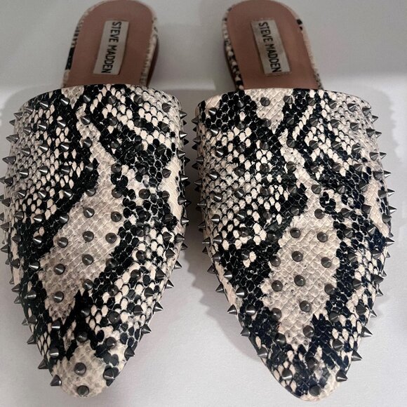 * Steve Madden * Studded Snake Print Pointed Mule - Picture 1 of 4